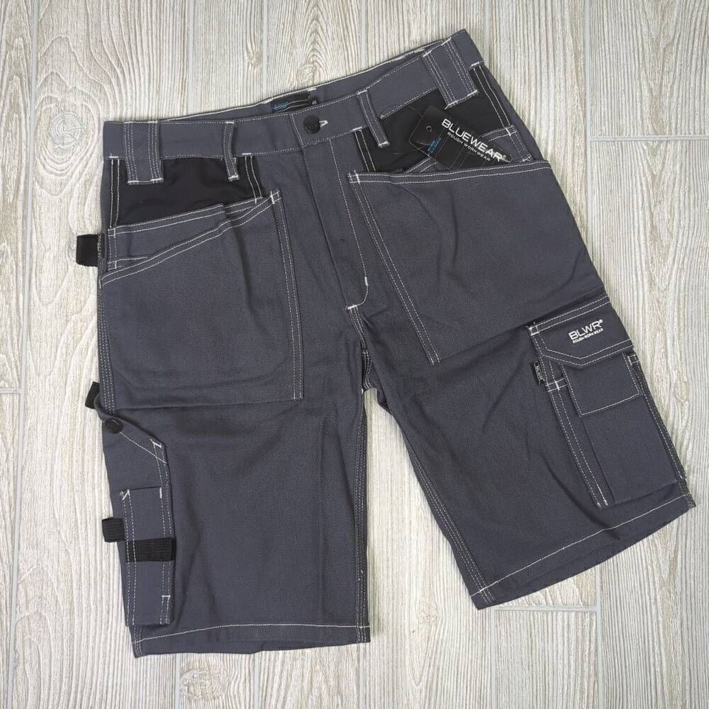 Bluewear Rough Workwear Mens 46 Cargo Shorts Gray Pockets 100% Cotton NWT